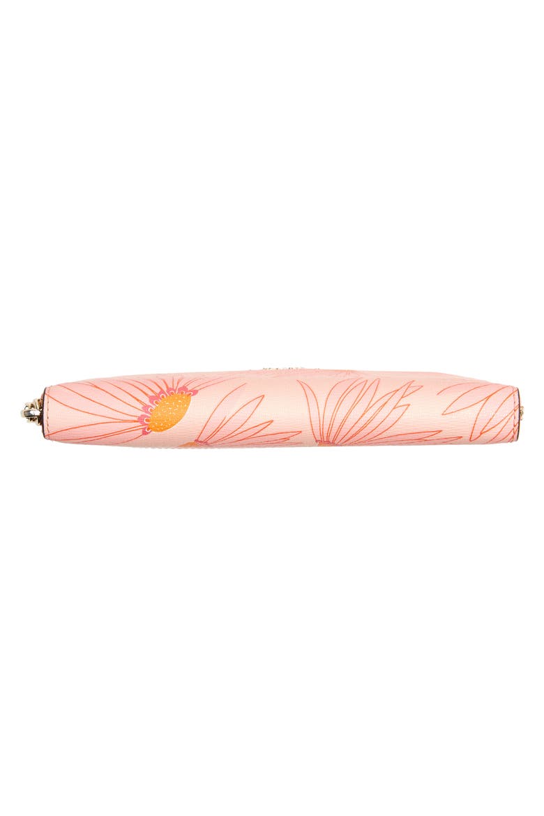 spencer falling flower zip around leather continental wallet, Alternate, color, PINK MULTI