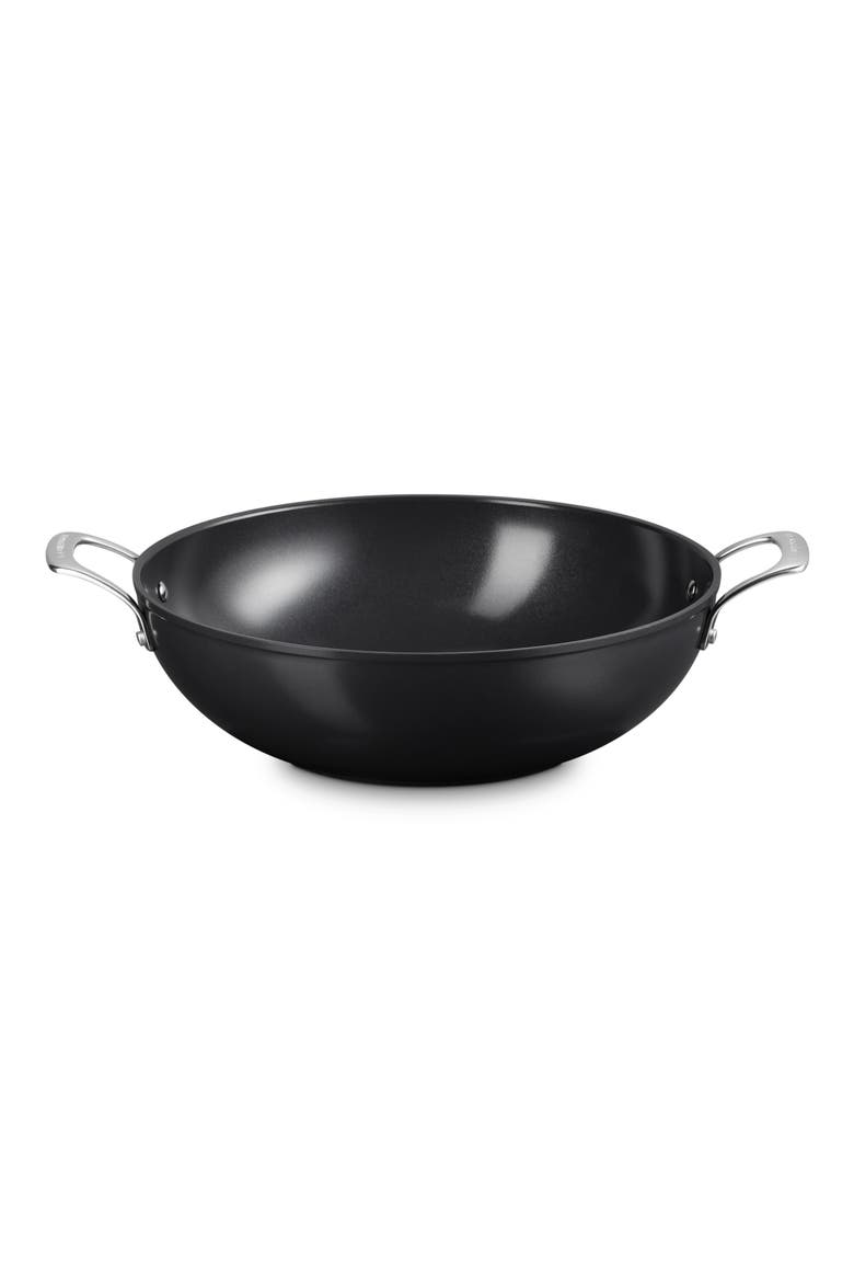 Essential Nonstick Ceramic Wok, Main, color, BLACK SILVER
