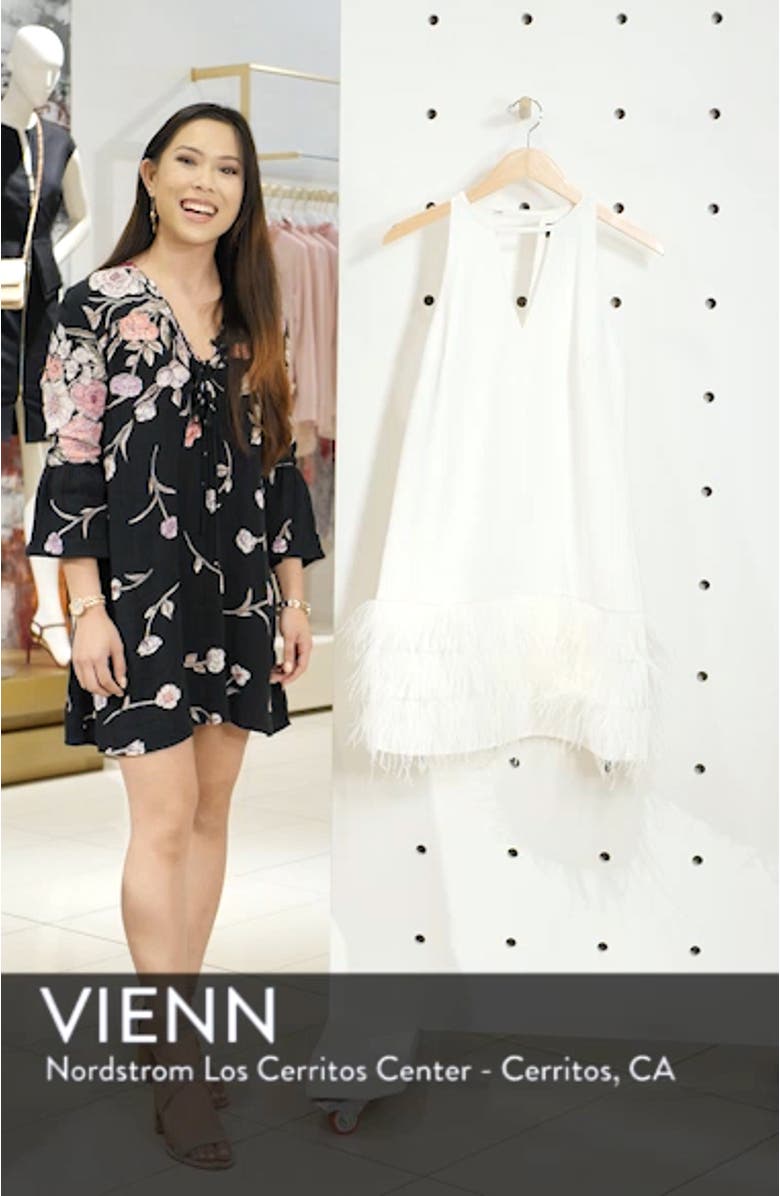 Feather Hem Shift Dress, sales video thumbnail