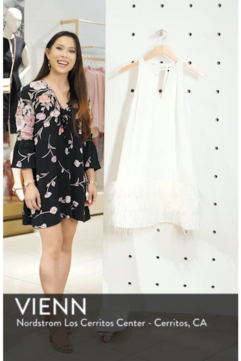 Feather Hem Shift Dress video
