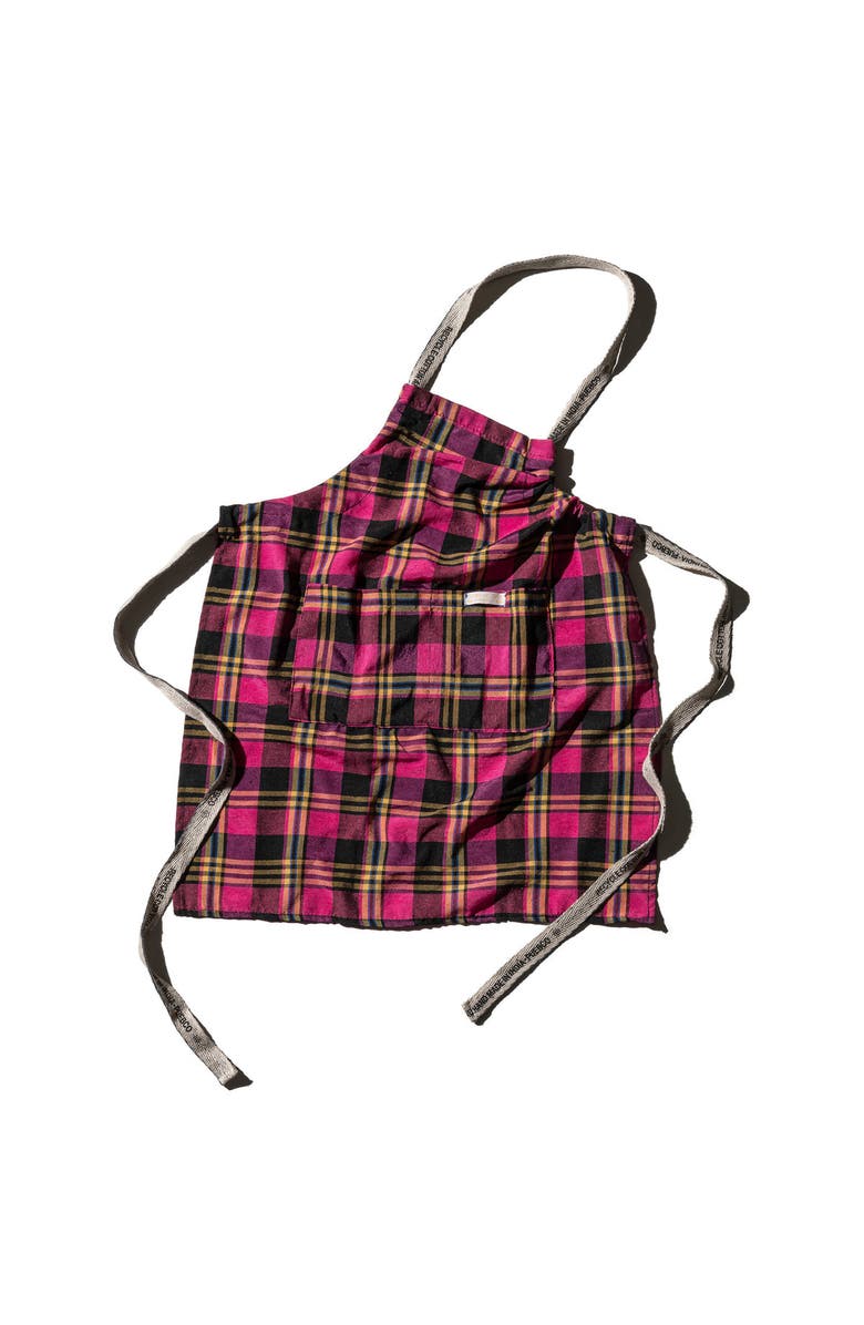 PUEBCO Recycle Cotton Check Apron, Main, color, Pink