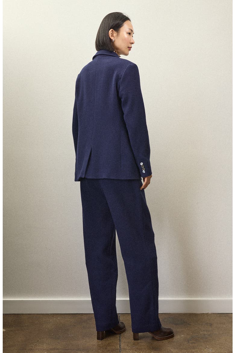 x Becky Malinsky Notch Lapel Wool Blazer, Alternate, color, EVENING BLUE