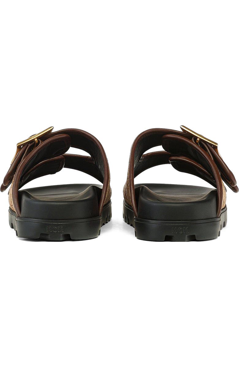 MCM Sandals in Lauretos Raffia Jacquard, Alternate, color, Beige