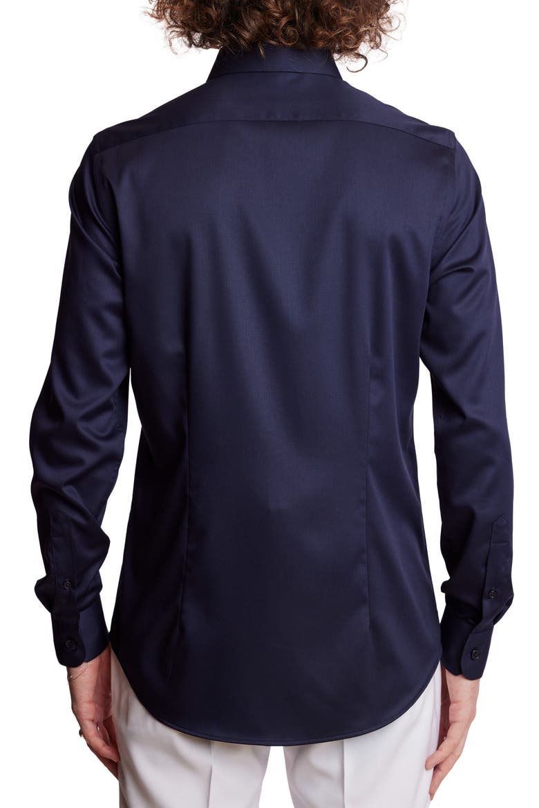 Parker Trim Fit Button-Up Shirt, Alternate, color, NAVY
