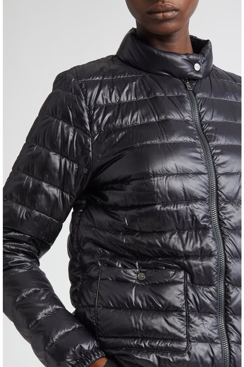 Shiny Down Puffer Jacket, Alternate, color, BLACK