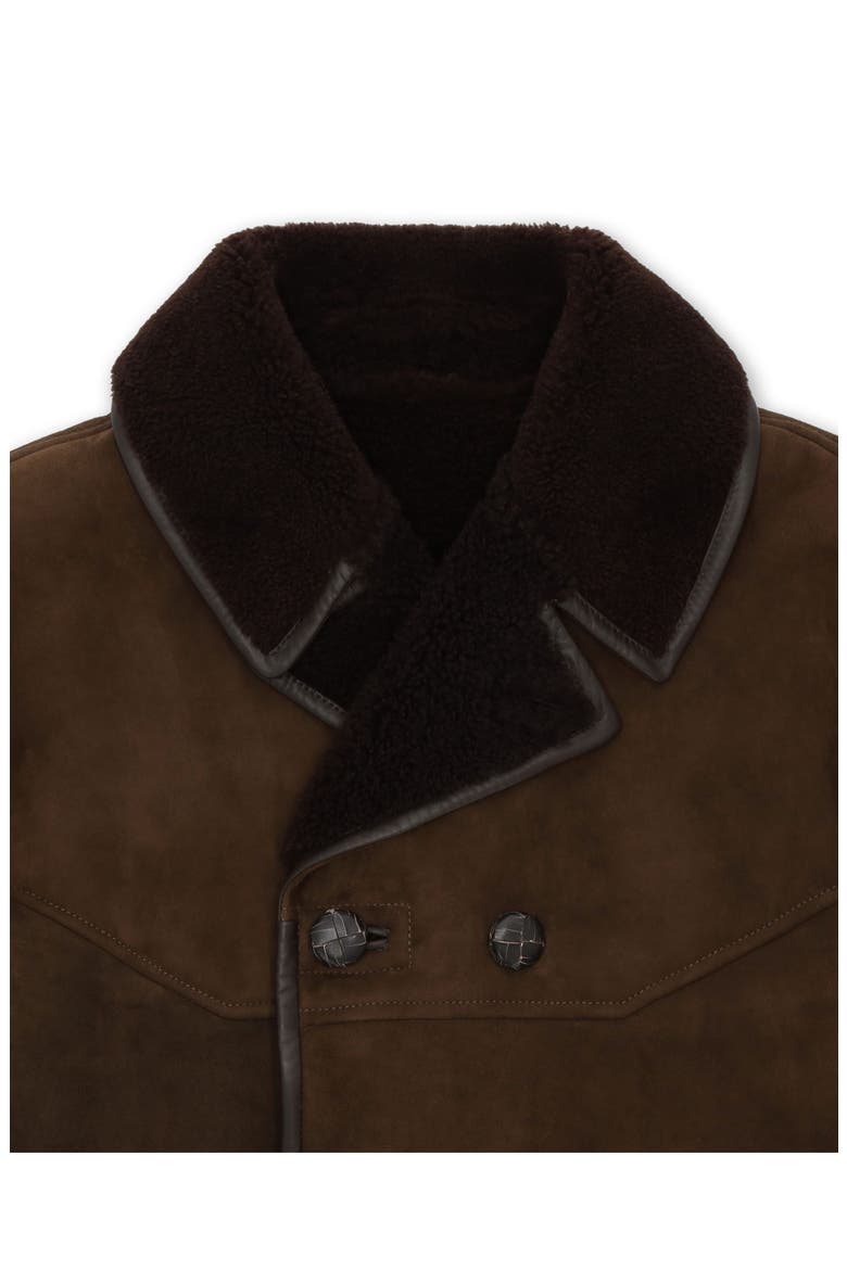Double Breasted Shearling Jacket, Alternate, color, Brown
