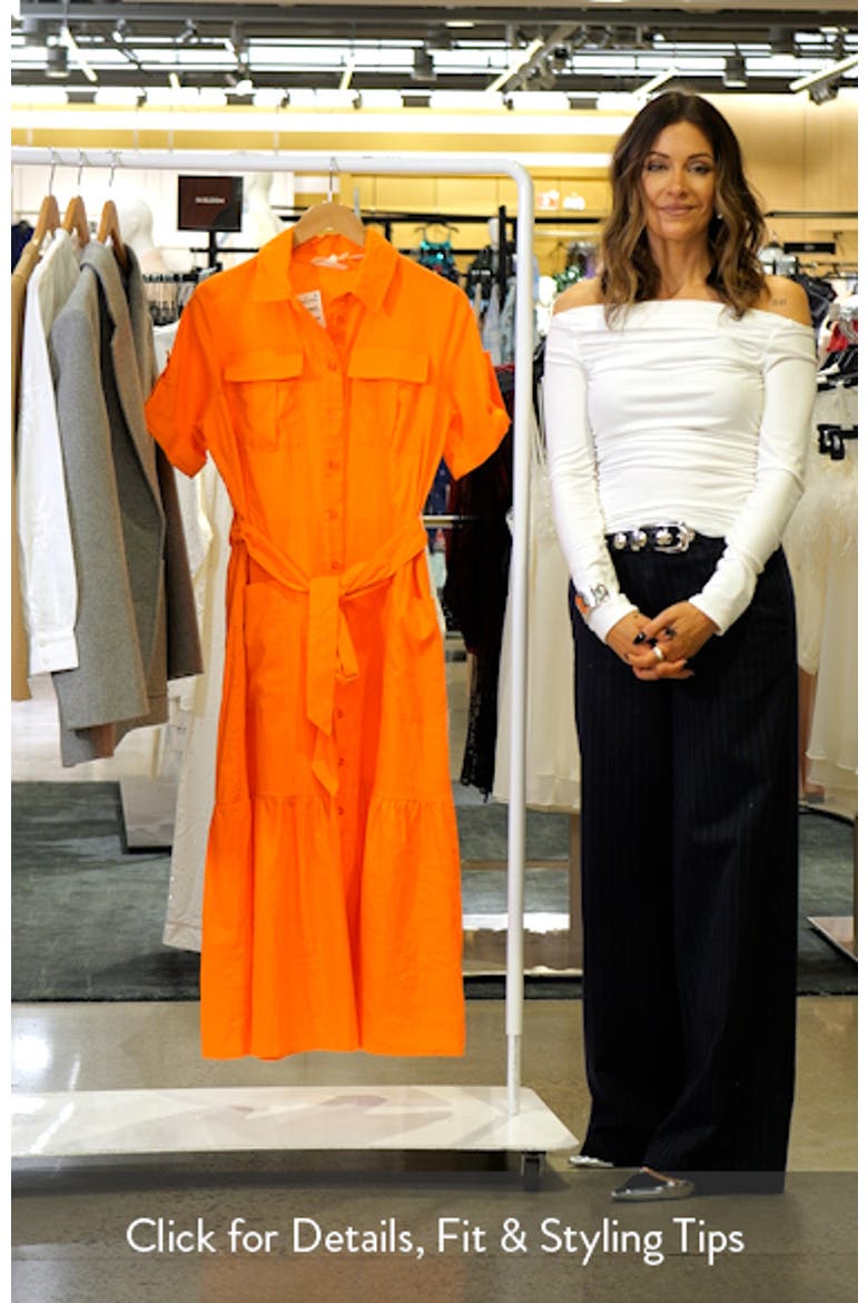 Peplum Hem Cotton Blend Shirtdress video