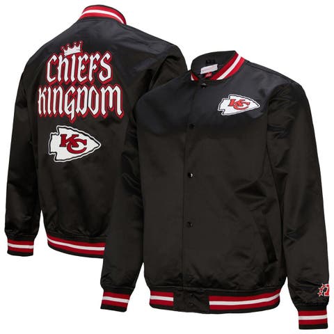 Men's Mitchell & Ness Black Kansas City Chiefs Double Down Satin Full-Snap Jacket