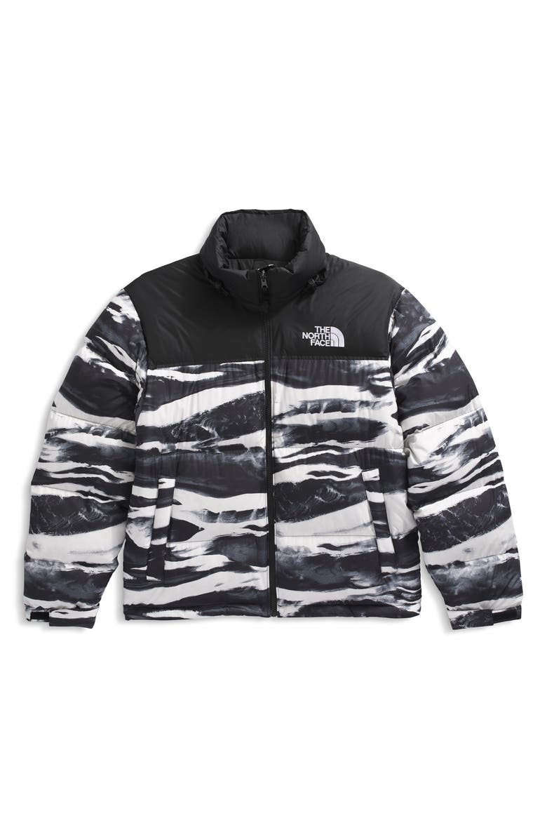 The North Face 1996 Retro Nuptse 700 Fill Power Down Jacket, Alternate, color, Black Edge Of Light Print