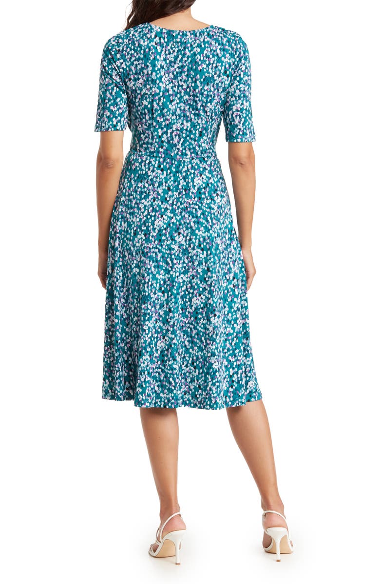London Times Galaxy Dots Waist Tie Midi Dress, Alternate, color, 