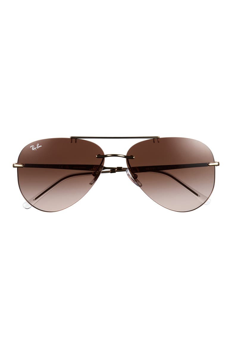 Gender Inclusive RB3791 62mm Gradient Oversize Aviator Sunglasses, Main, color, ARISTA / LIGHT BROWN
