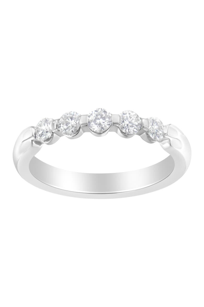 14K White Gold 1/2 cttw Diamond 5-Stone Band Ring, Main, color, White