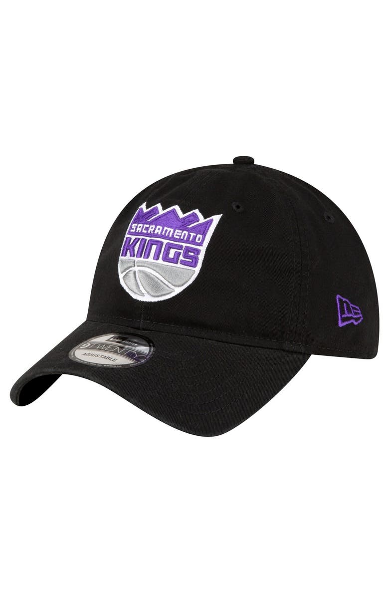 New Era Men's New Era Black Sacramento Kings Team 2.0 9TWENTY Adjustable Hat, Main, color, Black