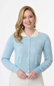 Unique Vintage Collared Knit Cardigan