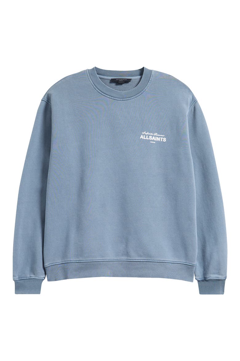 Soleil Etta Cotton Graphic Sweatshirt, Alternate, color, FLINT STONE BLUE