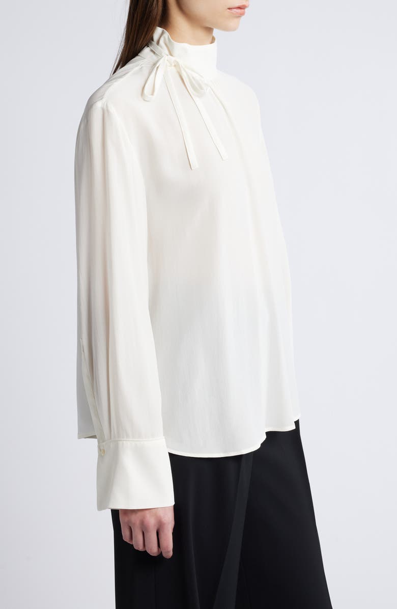 & Other Stories High Collar Silk Chiffon Shirt, Alternate, color, 