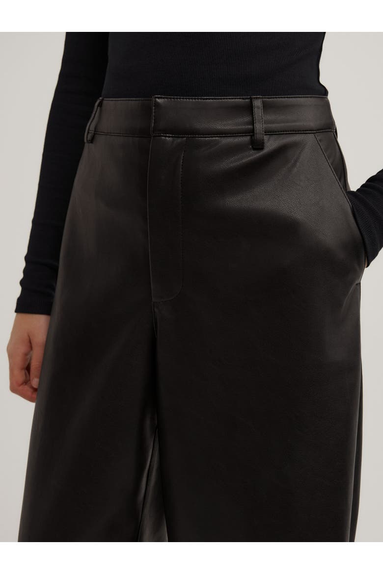 Faux Leather Barrel Trouser, Alternate, color, Black
