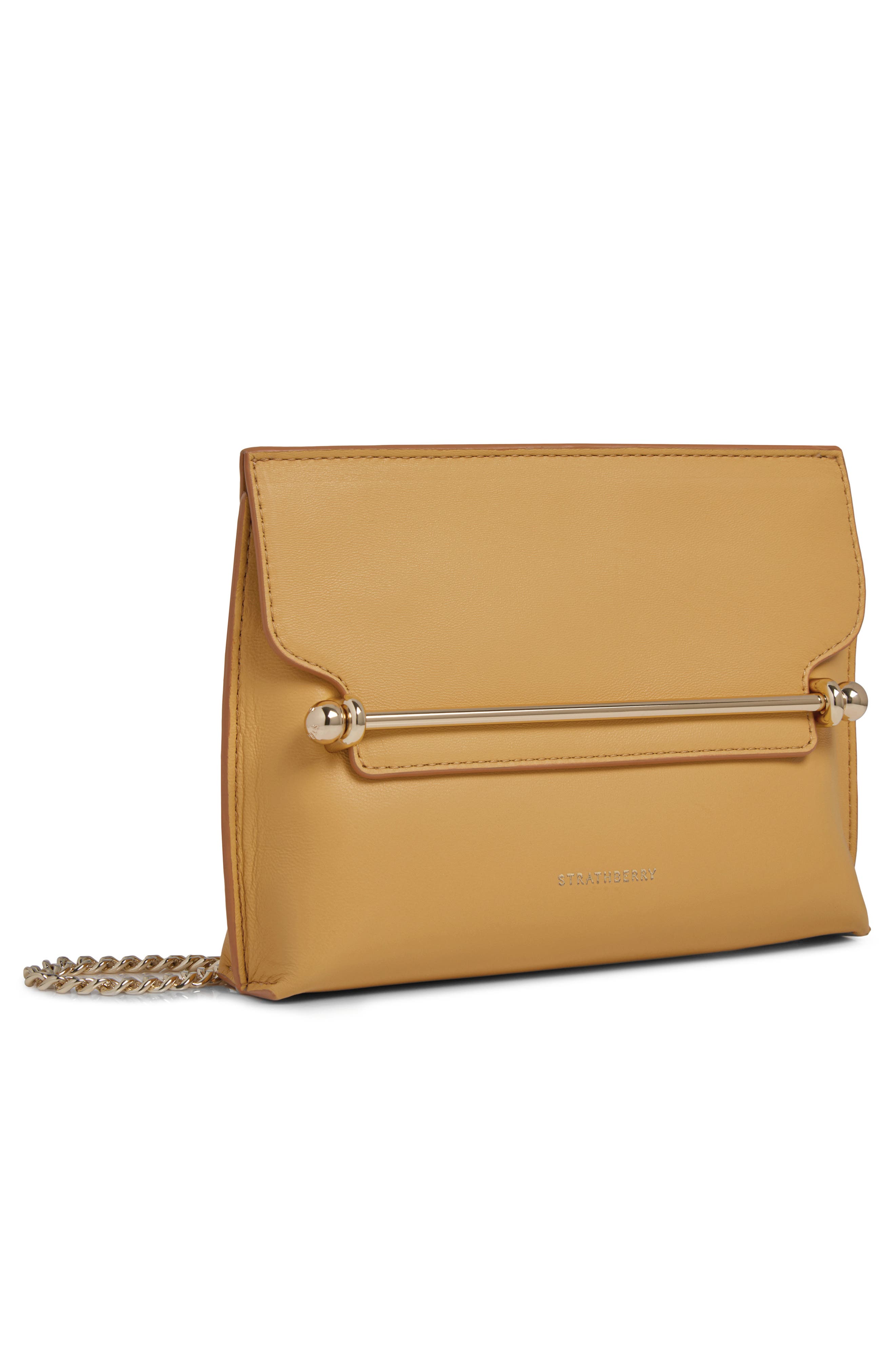 Strathberry Mini Stylist Leather Crossbody Bag, Alternate, color, Brulee