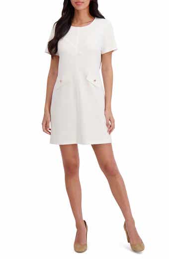 London Times Seamed Short Sleeve Shift Dress