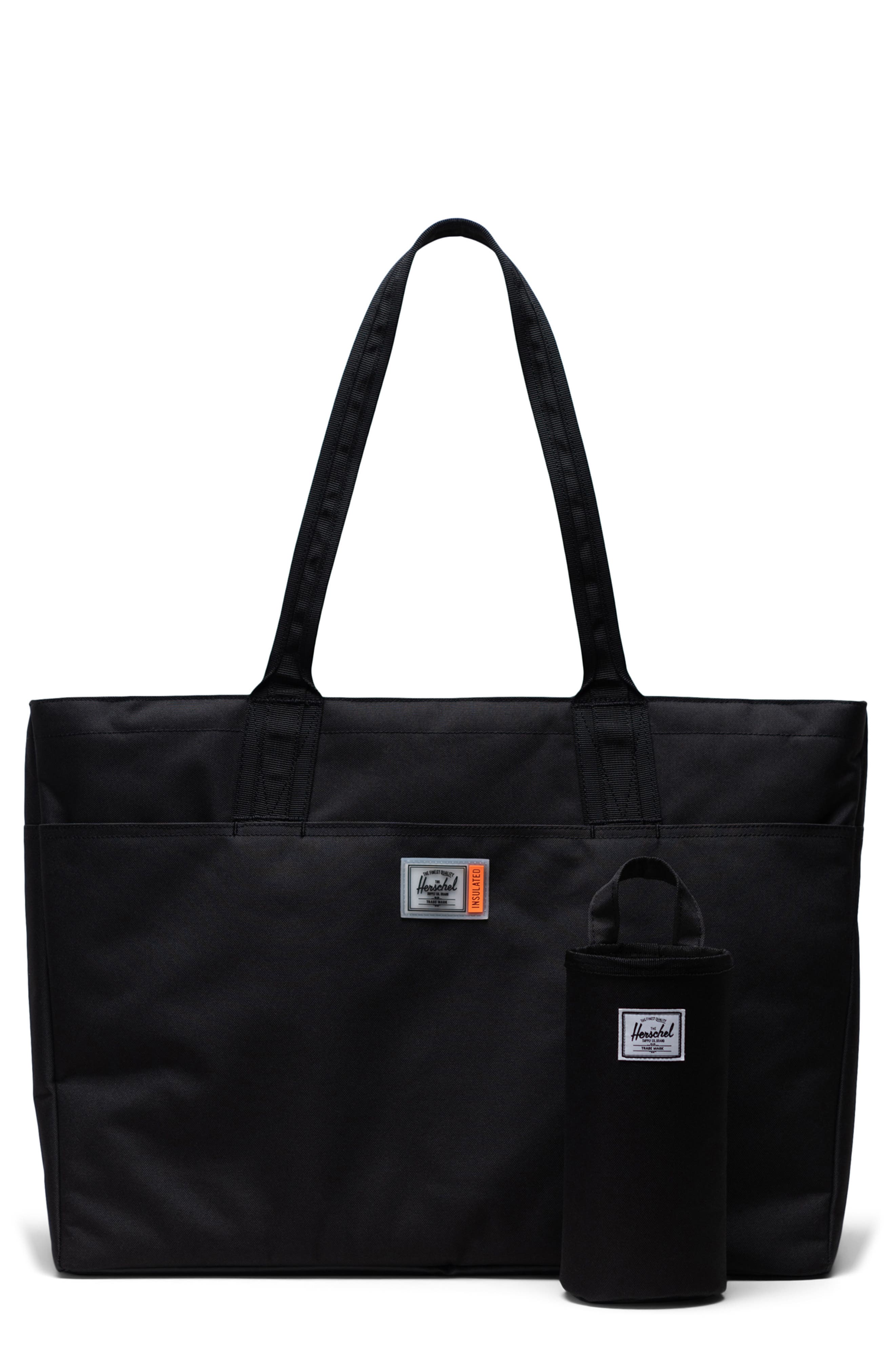 Herschel Supply Co. Alexander Insulated Recycled Polyester Zip Tote and Bottle Holder, Main, color, 