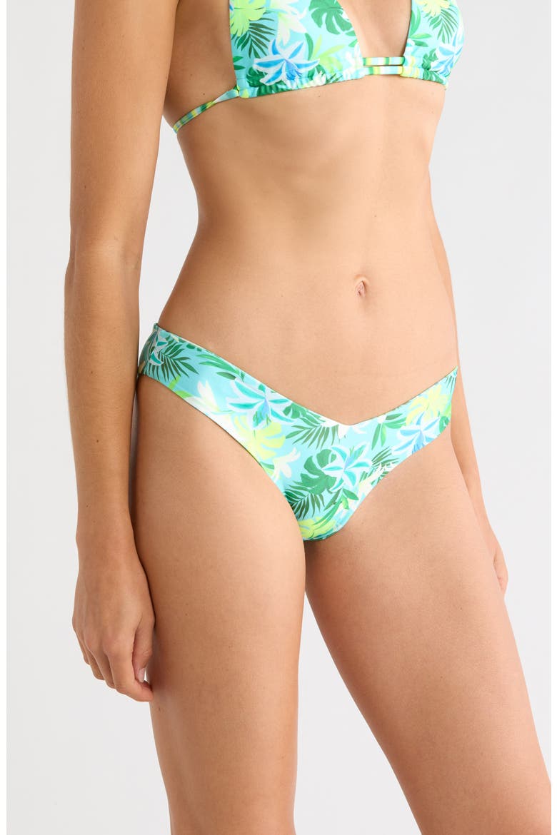 Dipped Cheeky Bikini Bottoms, Alternate, color, LIMONCELLO LAGOON
