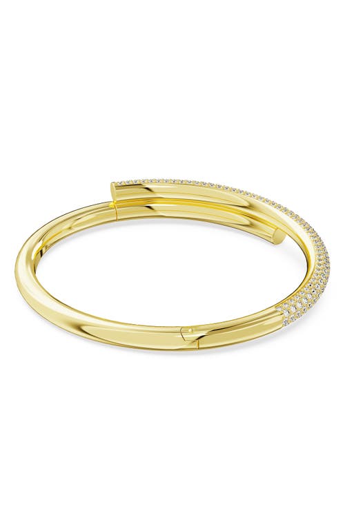 Swarovski Pave Crossover Bangle Bracelet In Gold