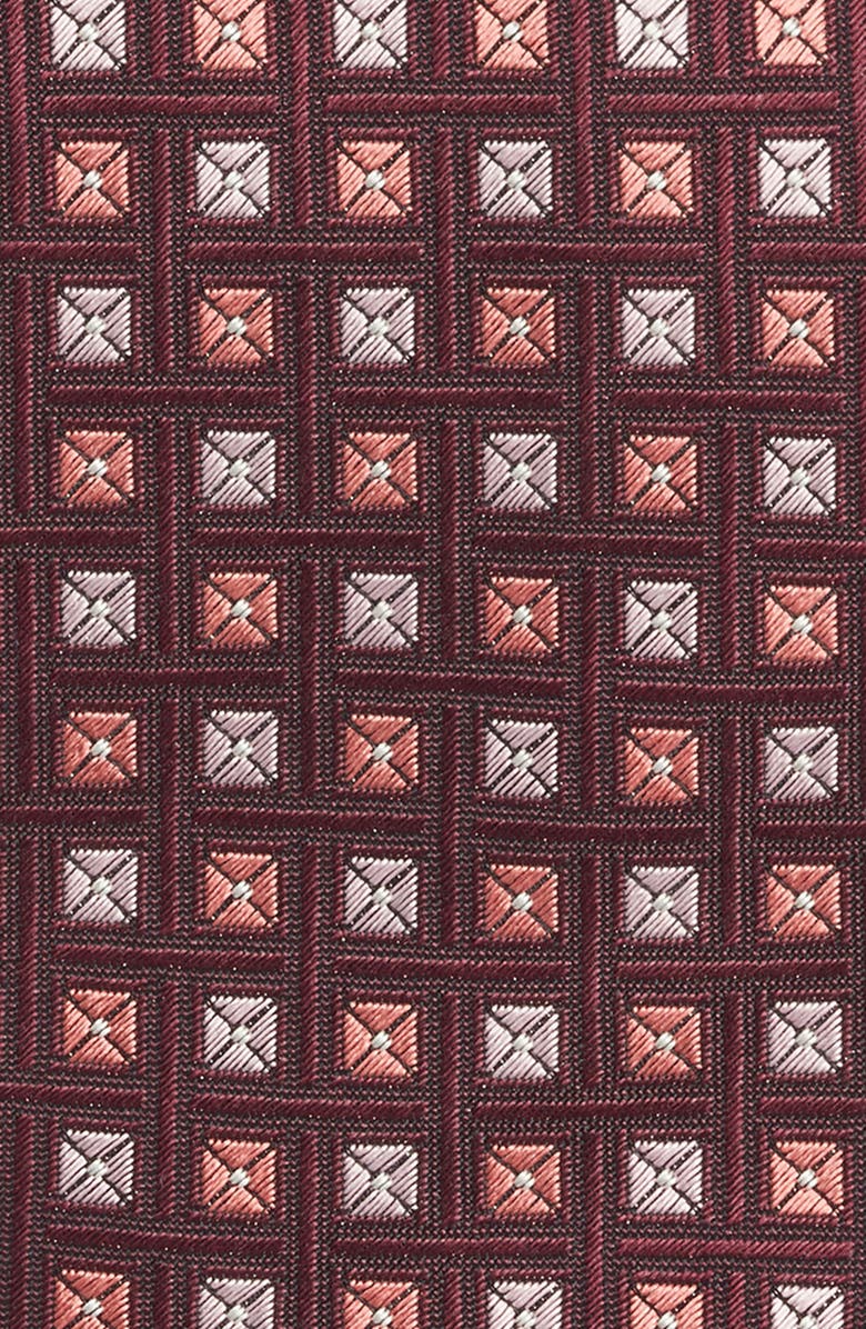 Canali Medallion Silk Tie, Alternate, color, Dark Red