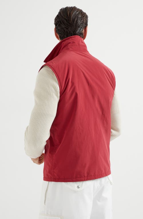 Brunello Cucinelli Microfiber Water-resistant Gilet In Red