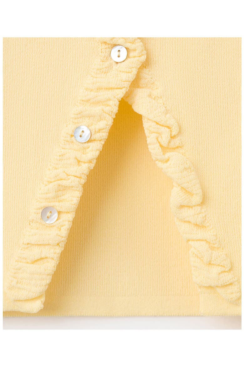 Frill Short Sleeve Cardigan, Alternate, color, VANILLA