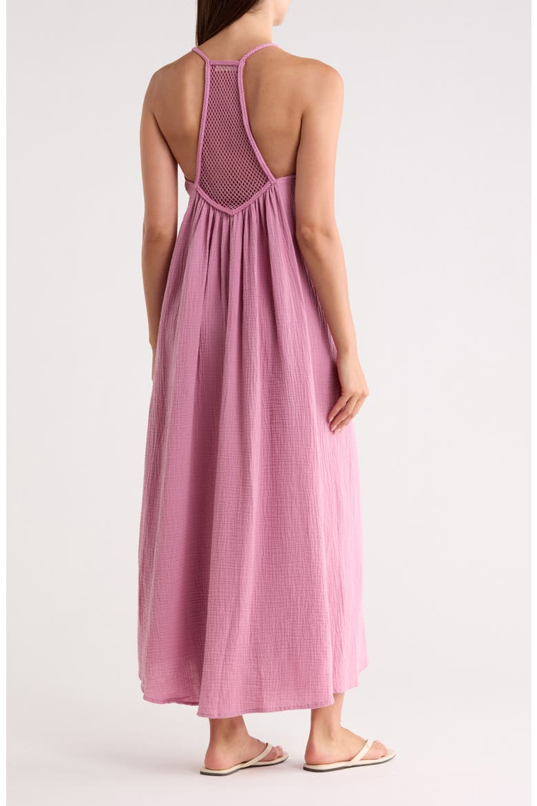 Mesh Racerback Cotton Gauze Midi Dress, Alternate, color, ORCHID