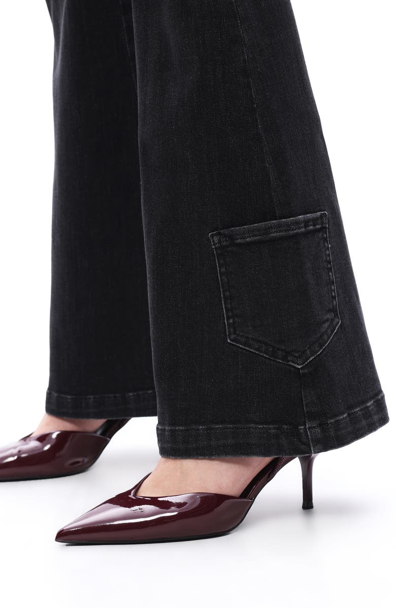 Bayeas High Waist Flare Cargo Jeans, Alternate, color, 