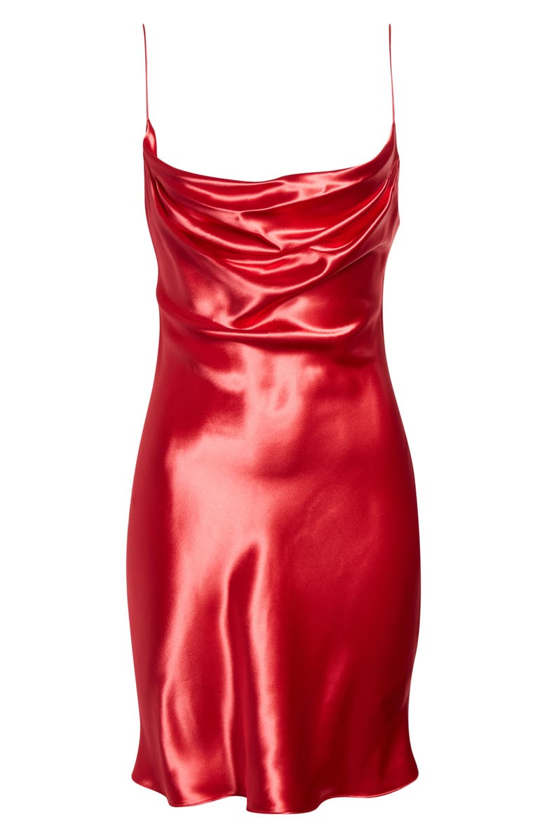 Balmain Thin Straps Satin Slipdress, Main, color, 4Pk Live Fuchsia