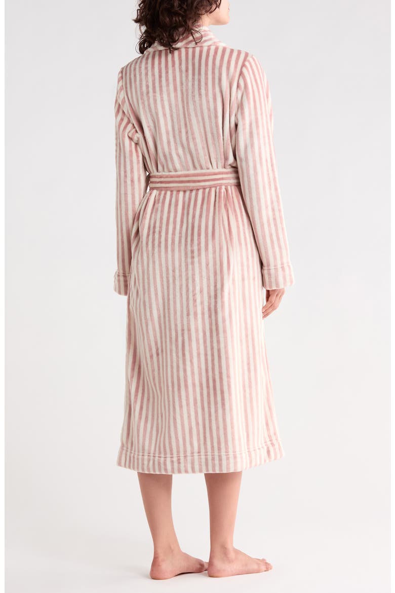 Stripe Plush Midi Robe, Alternate, color, PINK A- IVORY SKINNY STRIPE