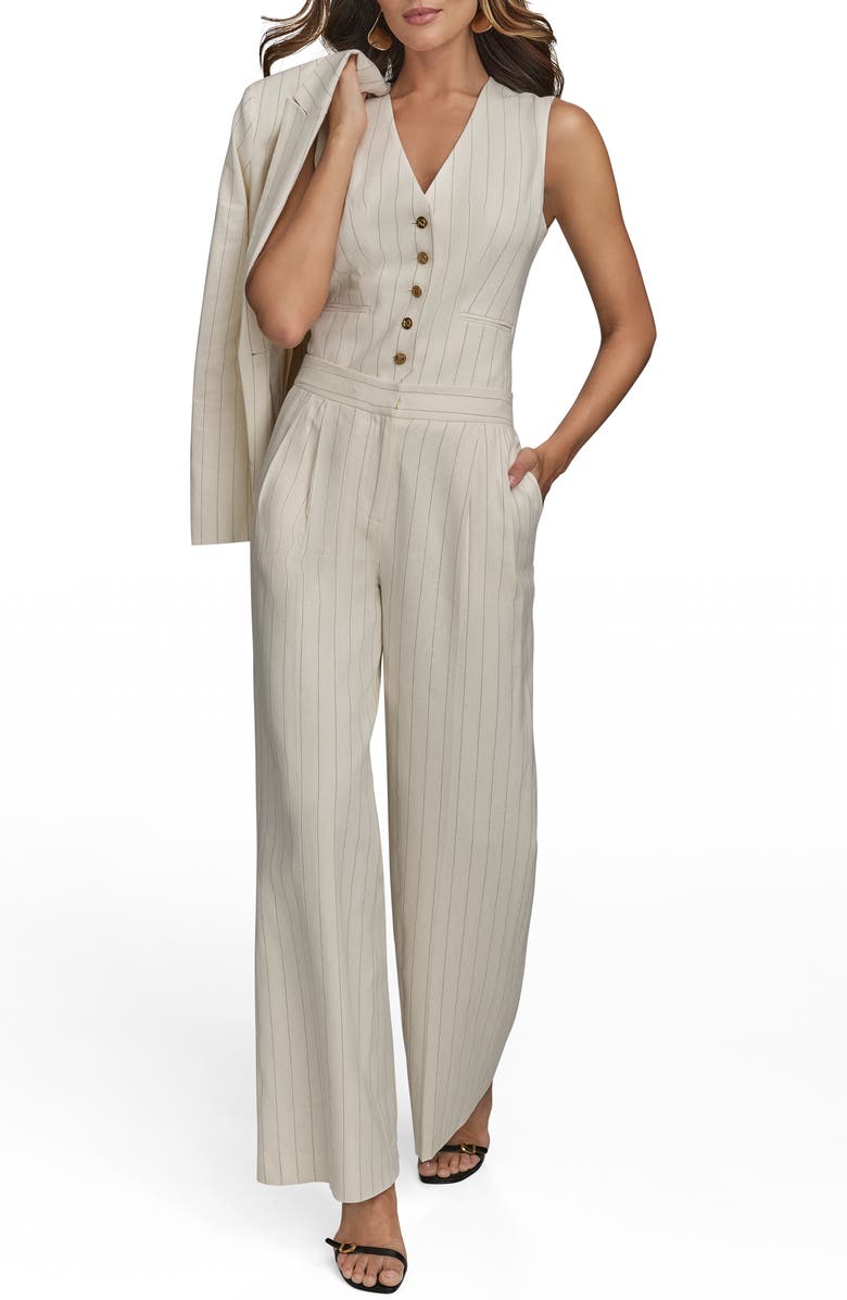 Donna Karan New York Pinstripe Straight Leg Pants, Alternate, color, 