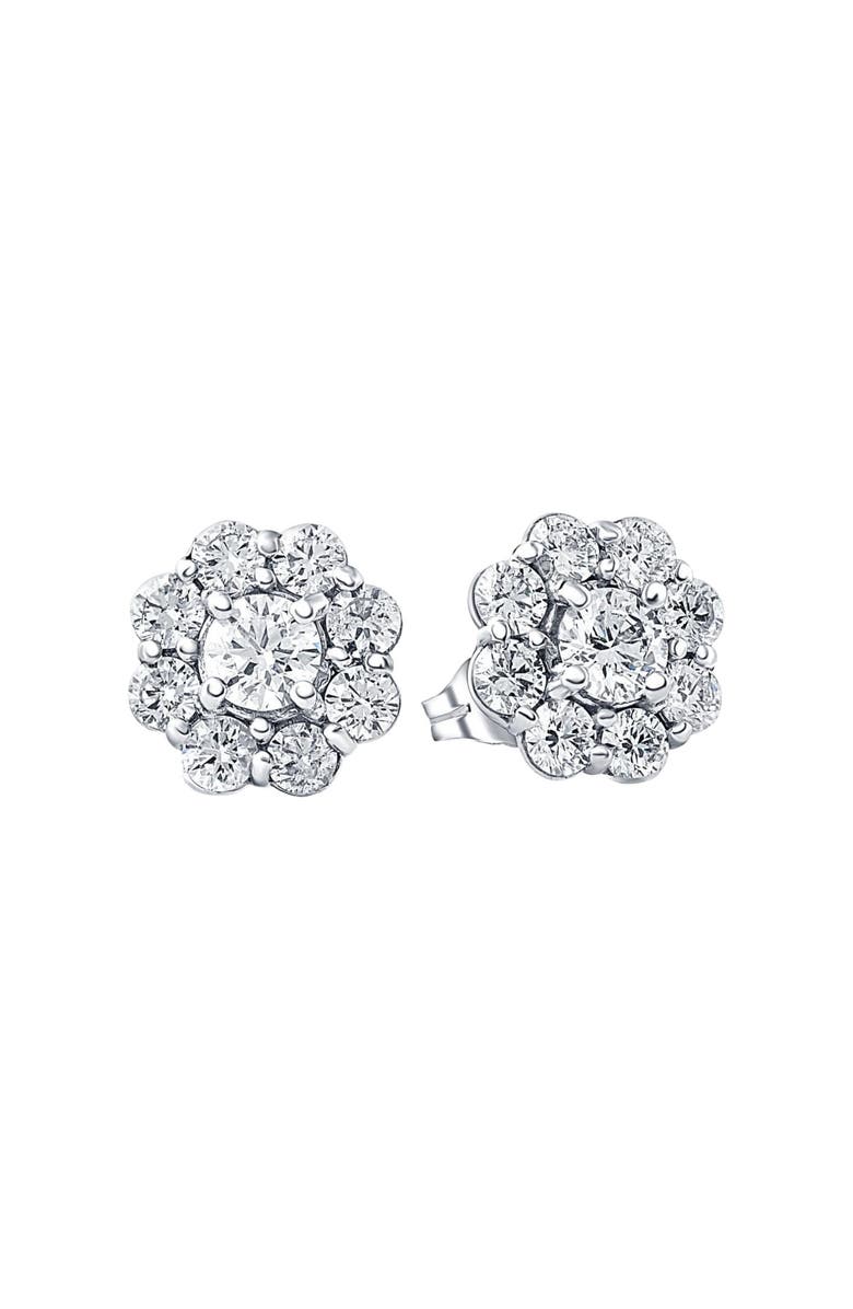 Bliss Diamond 2 1/2ct Halo Fire Pure Lab Grown Diamond Studs 14K Gold, Alternate, color,