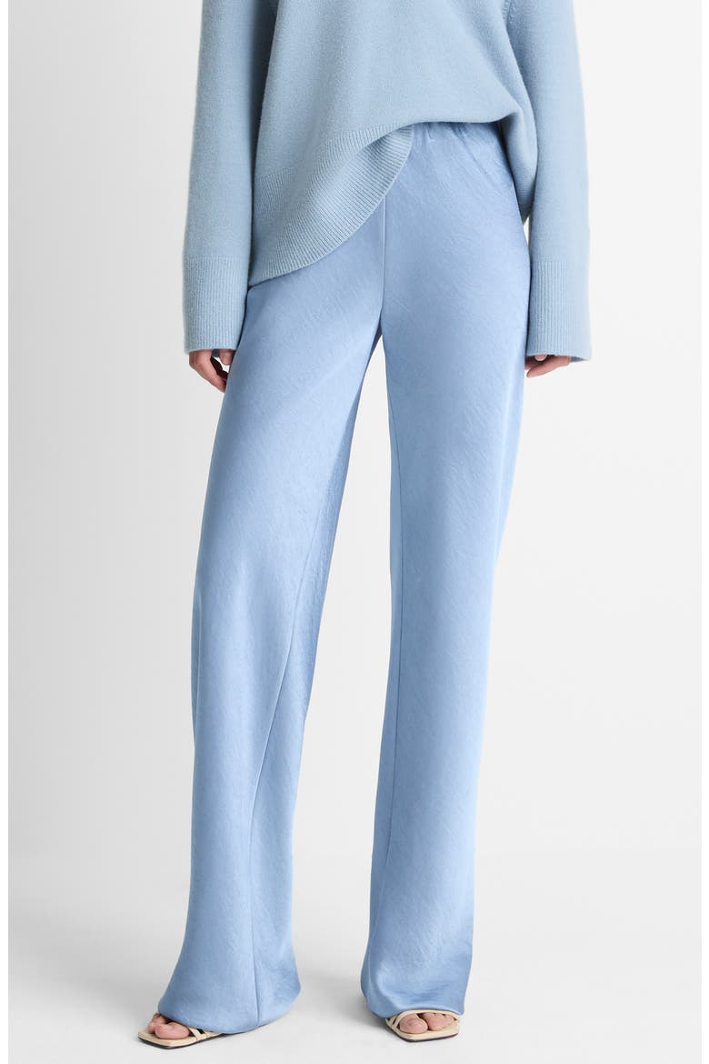 Colette High Waist Fluid Satin Bias Pants, Main, color, PACIFIC