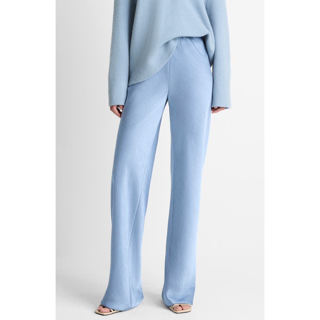Vince Fluid High Waist Straight Leg Pants In Blue
