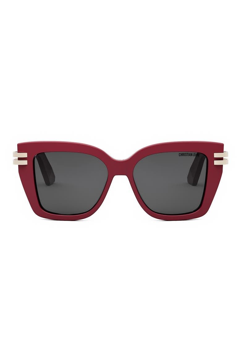 'CDior S1I 52mm Square Sunglasses, Main, color, SHINY RED / SMOKE