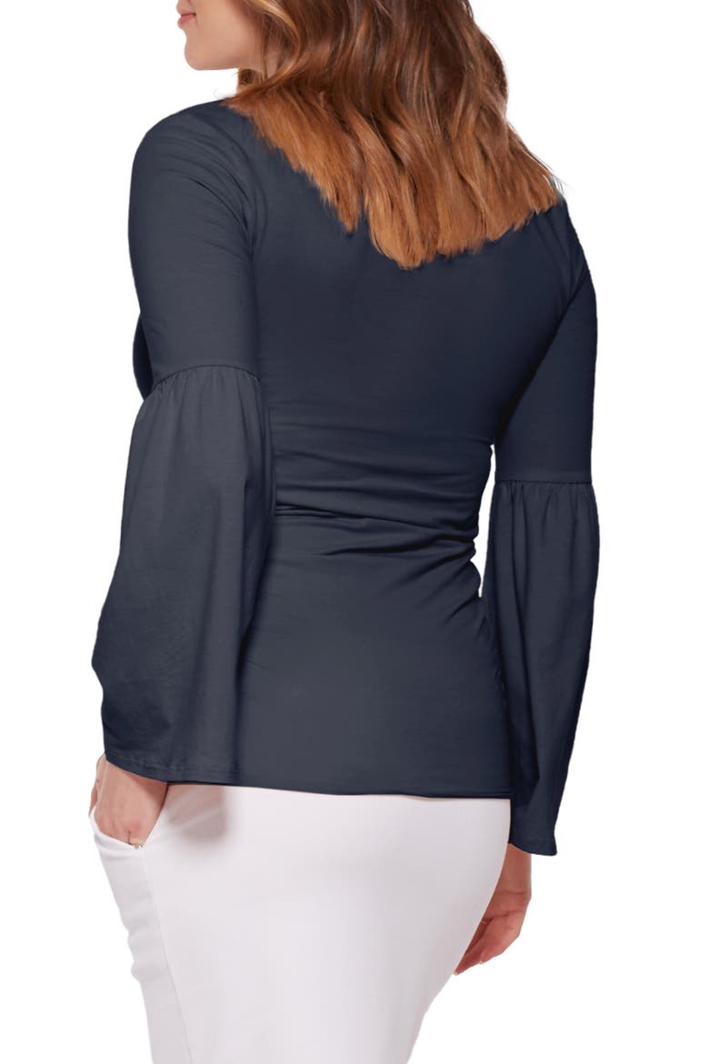 Bell Sleeve Maternity Top, Alternate, color, NAVY