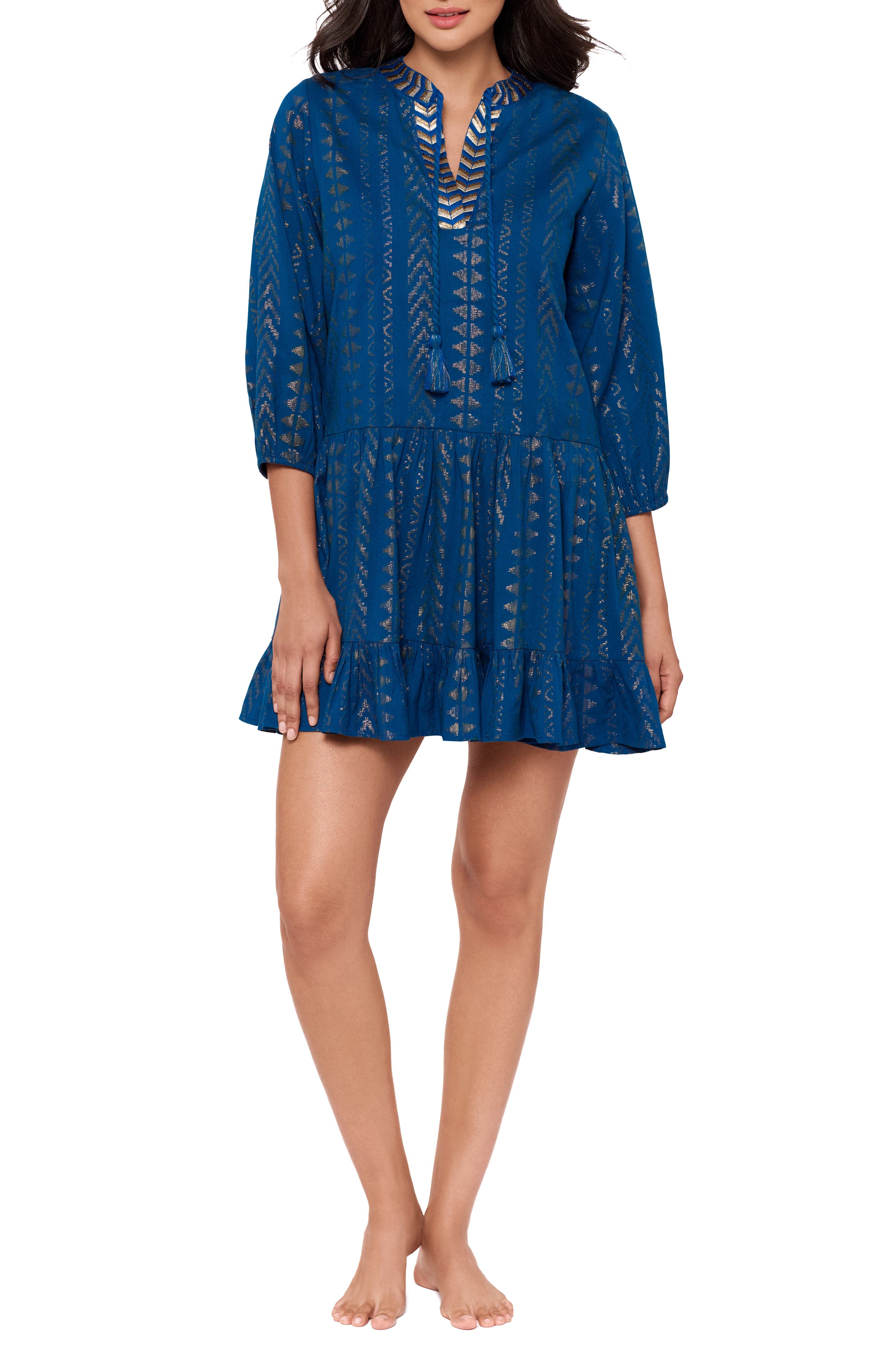Metallic Jacquard Cover-Up Dress - image 5
