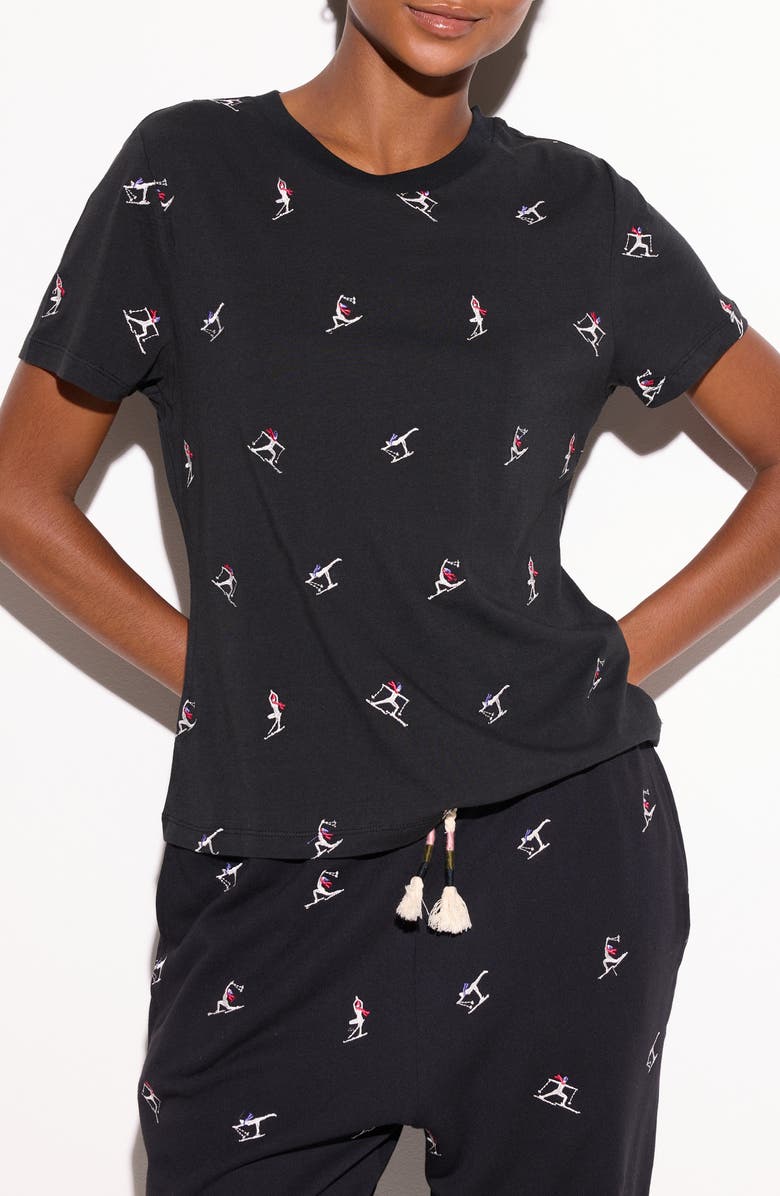 Spiritual Gangster Namaski Fairfax Embroidered T-Shirt, Main, color, Black