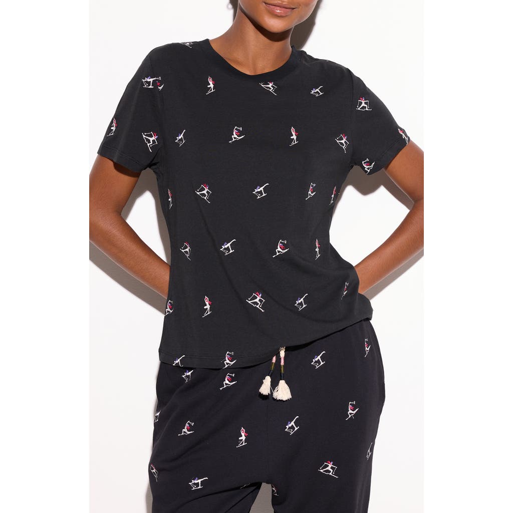 Spiritual Gangster Namaski Fairfax Embroidered T-shirt In Black