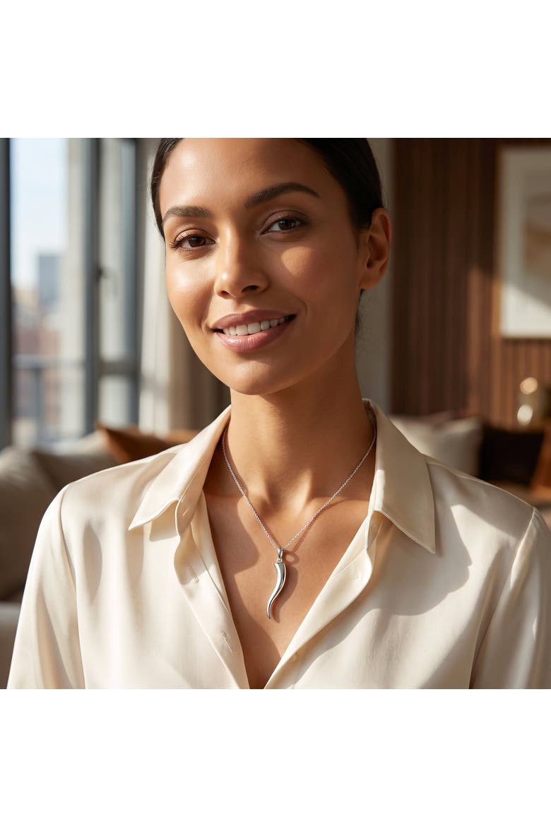 Italian Horn Pendant No Chain, Alternate, color, 14k Rose Gold