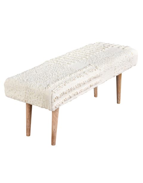 Boucle Patchwork Handwoven Bench