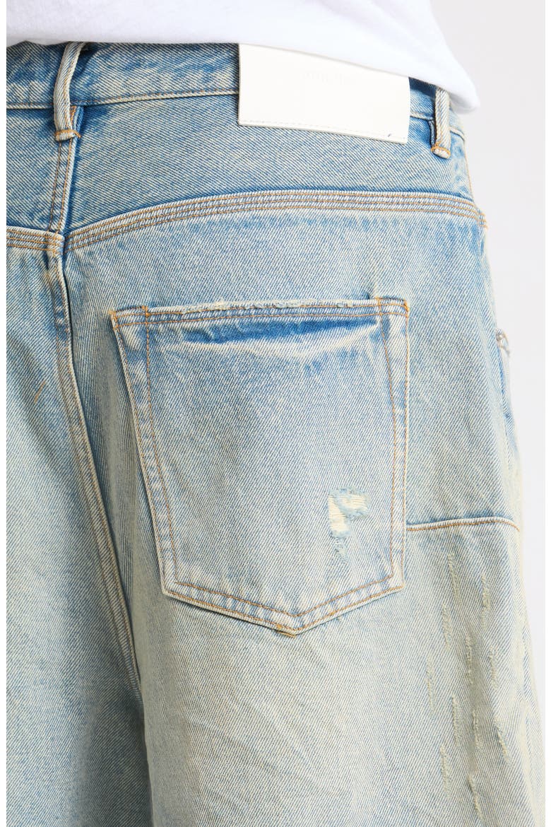 Ripped Relaxed Fit Jean Shorts, Alternate, color, LIGHT INDIGO