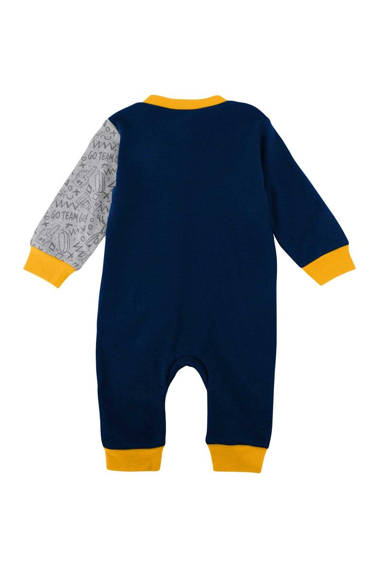 Infant Navy West Virginia Mountaineers Playbook Two-Tone Sleeper, Alternate, color, Navy