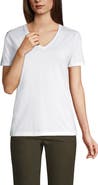 Lands' End Relaxed Supima Cotton V-Neck T-Shirt