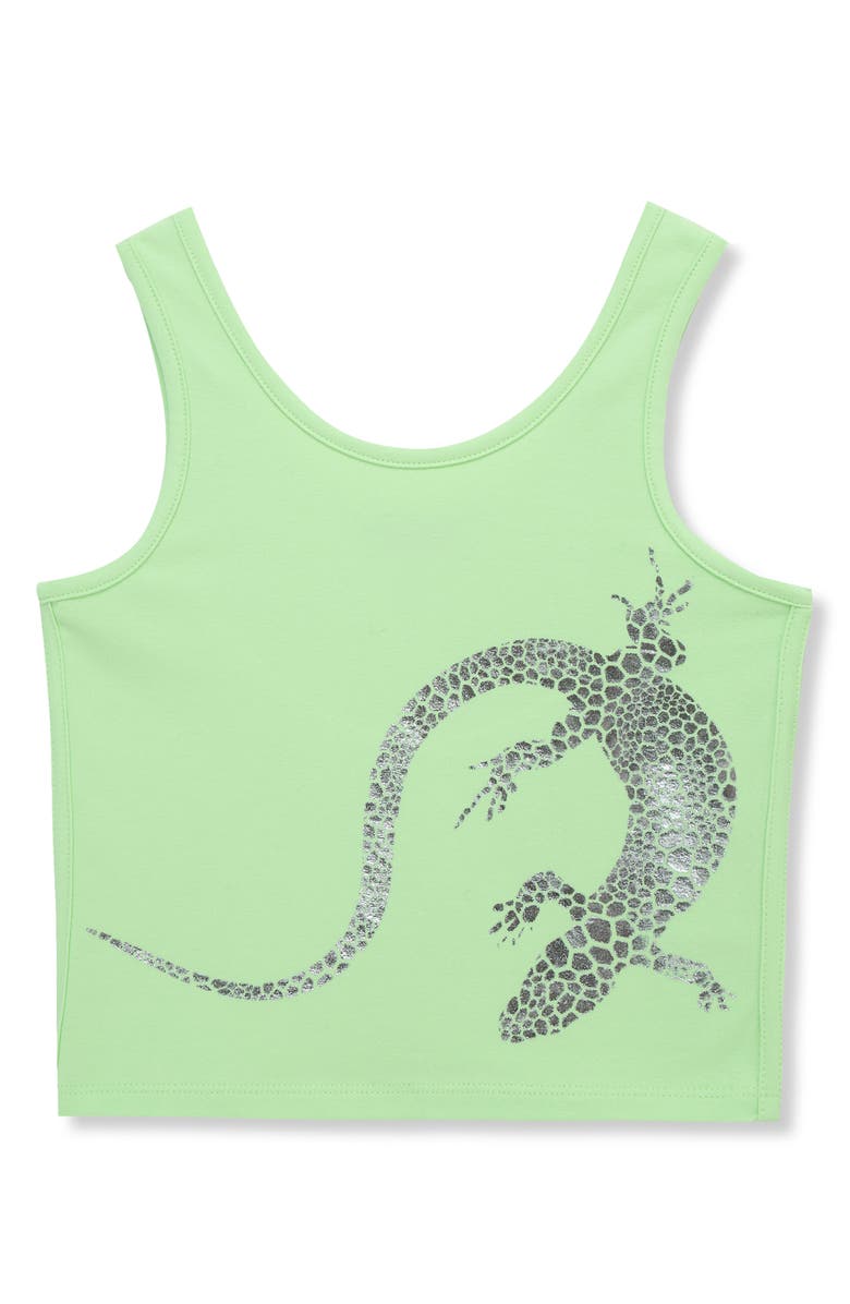 Truce Kids' Lizard Stretch Cotton Graphic Tank, Main, color, Light Green