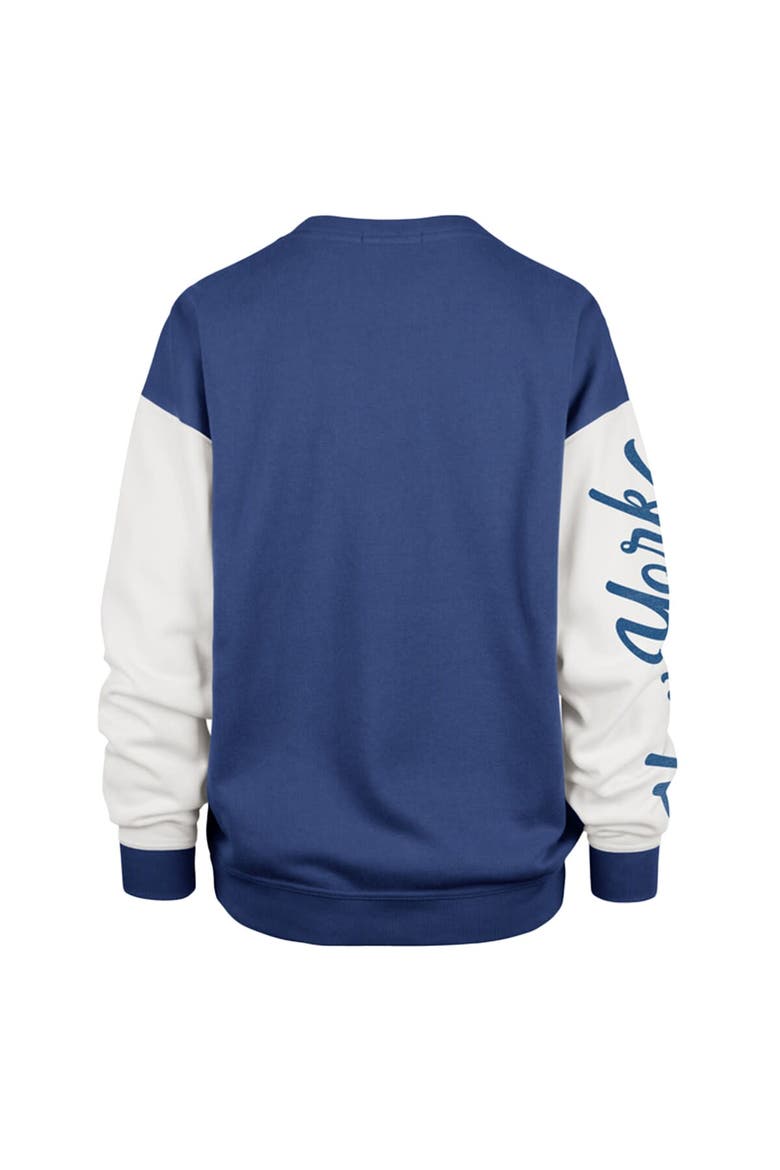 Women's '47 Blue New York Knicks Plus Size Oversized Rise Andie Pullover Sweatshirt, Alternate, color, Blue