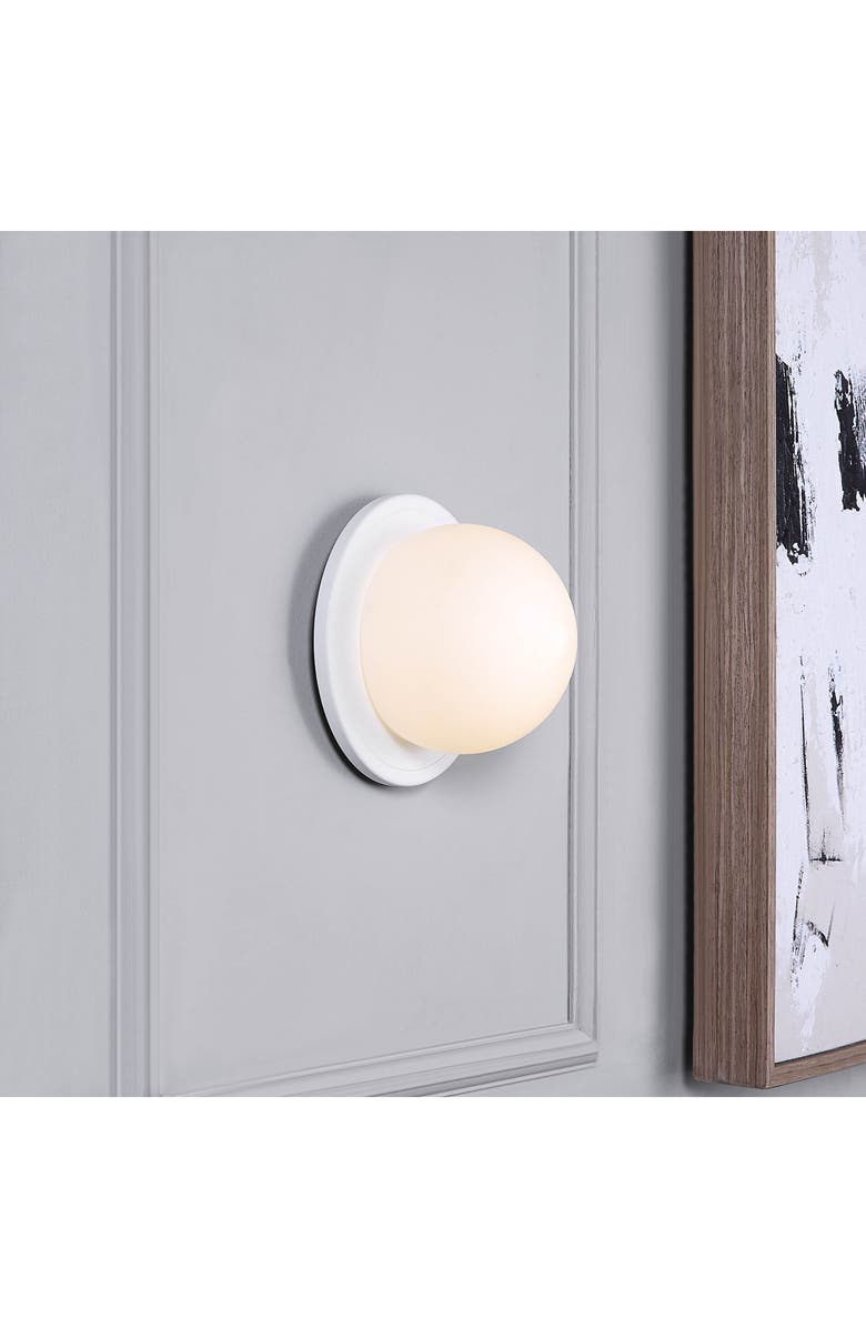 Renwil Round Wall Sconces, Alternate, color, Raquel White